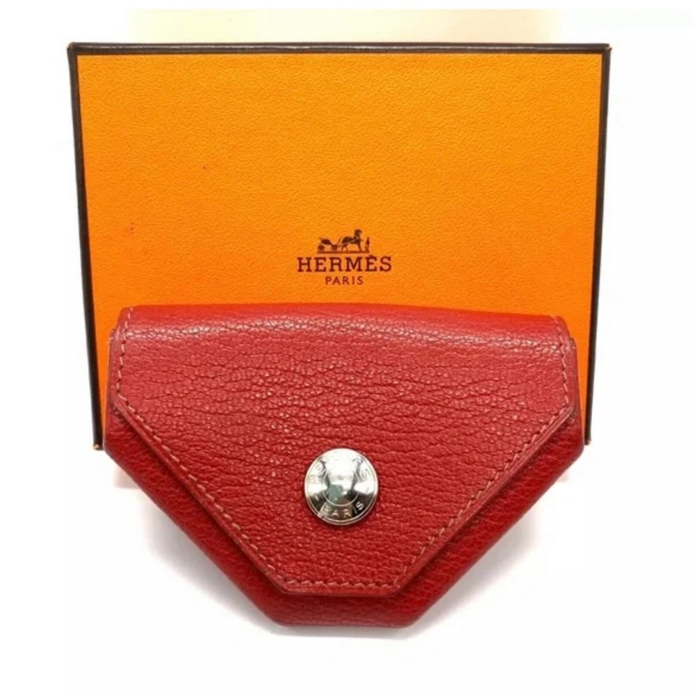 Hermes Coin Case Le Van Quatre RED Gold Hardware Vaux Swift Coin